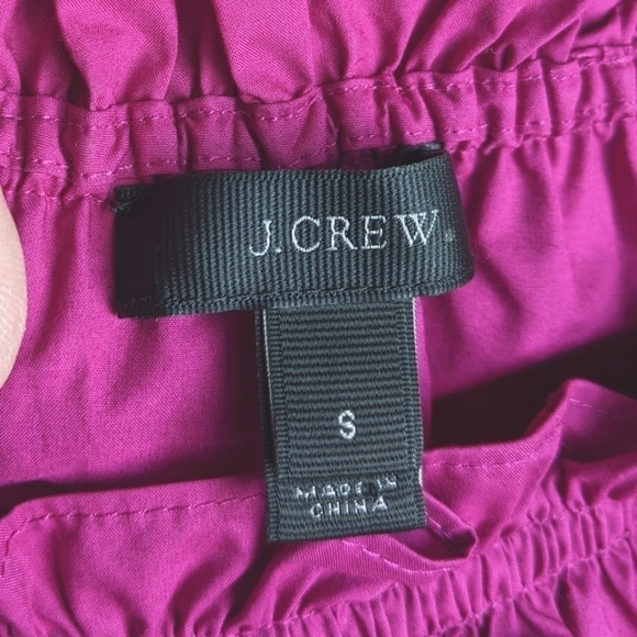 J Crew Magenta Pink Ruffle Penny Blouse S - Picture 2 of 13